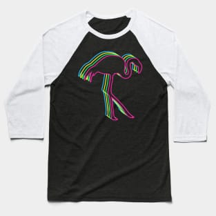 Flamingo 80s Neon Baseball T-Shirt